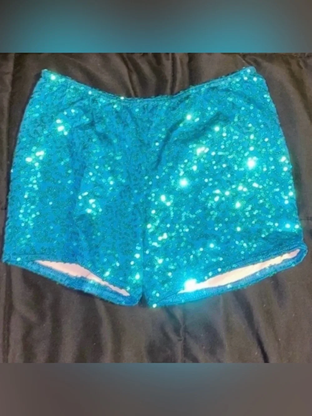Blue Fringe Leotard with Sequin Shorts for Kids